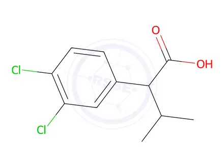 Chemical structure of 2-(3,4-Dichlorophenyl)-3-methylbutanoic Acid