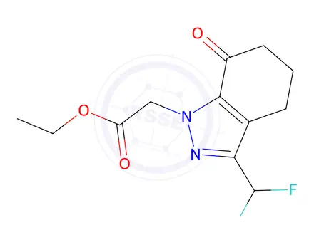 Chemical structure of Ethyl 2-(3-(difluoromethyl)-7-oxo-4,5,6,7-tetrahydro-1H-indazol-1-yl)acetate
