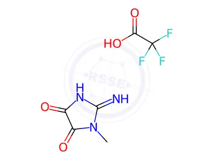 Chemical structure of 2-amino-1-methyl-4,5-dihydro-1H-imidazole-4,5-dione; trifluoroacetic acid