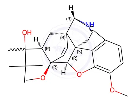 Chemical structure of (αS,5α,7α)-α-(1,1-Dimethylethyl)-4,5-epoxy-3,6-dimethoxy-α-methyl-6,14-ethenomorphinan-7-methanol