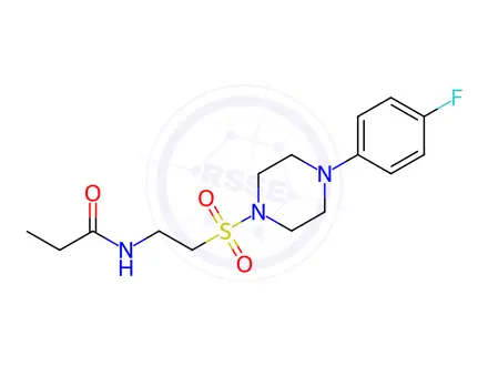 Chemical structure of N-(2-((4-(4-Fluorophenyl)piperazin-1-yl)sulfonyl)ethyl)propionamide