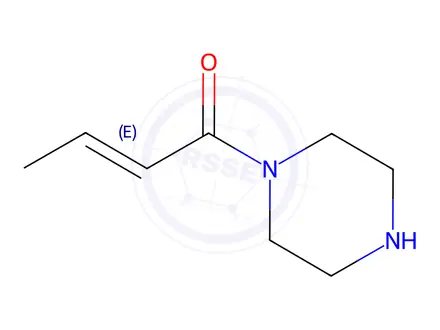 Chemical structure of Piperazine, 1-[(2E)-1-oxo-2-butenyl]-(9CI)