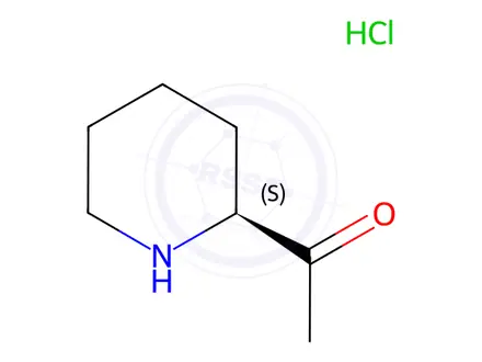 Chemical structure of 1-[(2S)-piperidin-2-yl]ethan-1-one hydrochloride