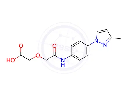 Chemical structure of (2-{[4-(3-methyl-1H-pyrazol-1-yl)phenyl]amino}-2-oxoethoxy)acetic acid