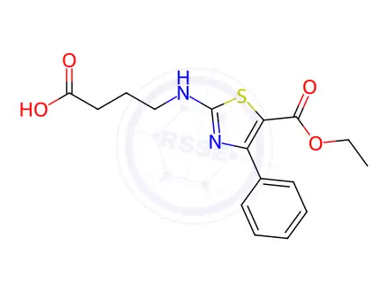 Chemical structure of 4-{[5-(ethoxycarbonyl)-4-phenyl-1,3-thiazol-2-yl]amino}butanoic acid