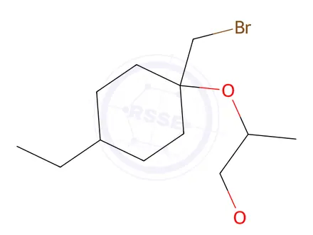 Chemical structure of 1-(Bromomethyl)-4-ethyl-1-((1-methoxypropan-2-yl)oxy)cyclohexane