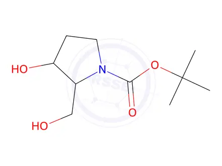 Chemical structure of tert-Butyl 3-hydroxy-2-(hydroxymethyl)-1-pyrrolidinecarboxylate