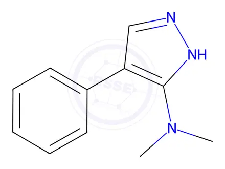Chemical structure of N,N-dimethyl-4-phenyl-1H-pyrazol-5-amine