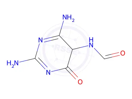 Chemical structure of N-(2,6-Diamino-4-oxo-4,5-dihydropyrimidin-5-yl)formamide