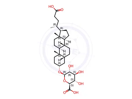Chemical structure of Lithocholic Acid 3-O-Glucuronide