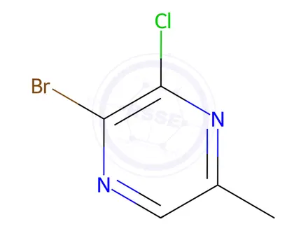 Chemical structure of 2-Bromo-3-chloro-5-methylpyrazine