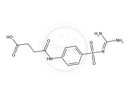 Chemical structure of 4-((4-(N-(diaminomethylene)sulfamoyl)phenyl)amino)-4-oxobutanoic acid