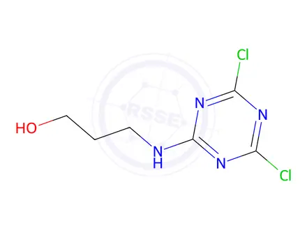 Chemical structure of 3-((4,6-Dichloro-1,3,5-triazin-2-yl)amino)propan-1-ol