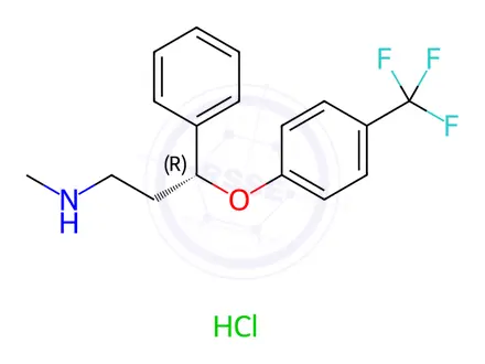 Chemical structure of (R)-Fluoxetine Hydrochloride