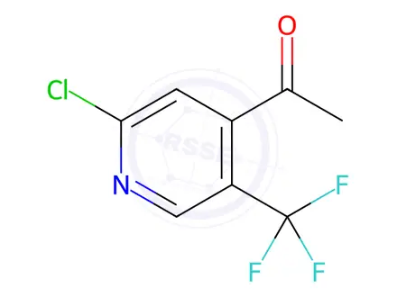 Chemical structure of 1-(2-Chloro-5-(trifluoromethyl)pyridin-4-yl)ethan-1-one