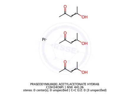 Chemical structure of PRASEODYMIUM(III) ACETYLACETONATE HYDRA&