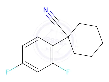 Chemical structure of 1-(2,4-difluorophenyl)cyclohexane-1-carbonitrile