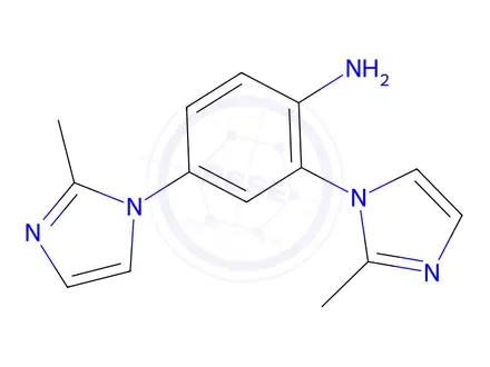 Chemical structure of 2,4-BIS-(2-METHYL-IMIDAZOL-1-YL)-PHENYLAMINE