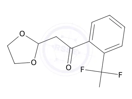 Chemical structure of 2-(1,3-Dioxolan-2-yl)-1-(2-(trifluoromethyl)phenyl)ethan-1-one