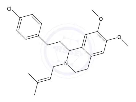Chemical structure of 1-(4-Chlorophenethyl)-6,7-dimethoxy-2-(3-methylbut-2-en-1-yl)-1,2,3,4-tetrahydroisoquinoline