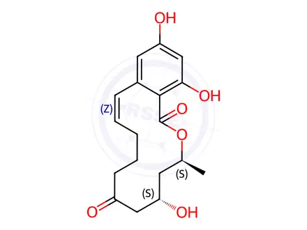 Chemical structure of (3S,5S,11E)-3,4,5,6,9,10-Hexahydro-5,14,16-trihydroxy-3-methyl-1H-2-benzoxacyclotetradecin-1,7(8H)-dione