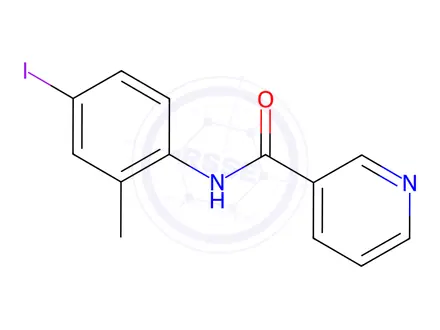 Chemical structure of N-(4-iodo-2-methylphenyl)nicotinamide