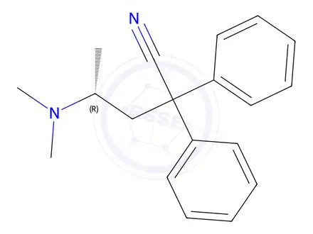 Chemical structure of (R)-2-Despropionyl 2-Cyano Methadone((R)-Methadone Nitrile)