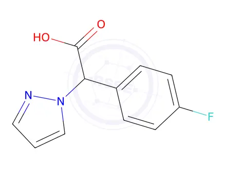 Chemical structure of 2-(4-Fluorophenyl)-2-(1h-pyrazol-1-yl)acetic acid