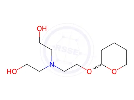 Chemical structure of Ethanol, 2,2'-[[2-[(tetrahydro-2H-pyran-2-yl)oxy]ethyl]imino]bis-