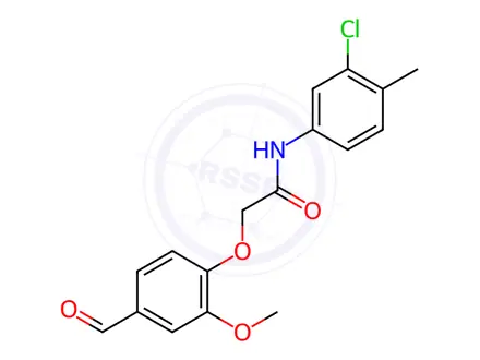 Chemical structure of N-(3-chloro-4-methylphenyl)-2-(4-formyl-2-methoxyphenoxy)acetamide