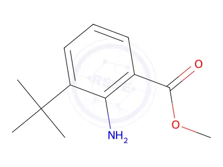 Chemical structure of methyl 2-amino-3-tert-butylbenzoate
