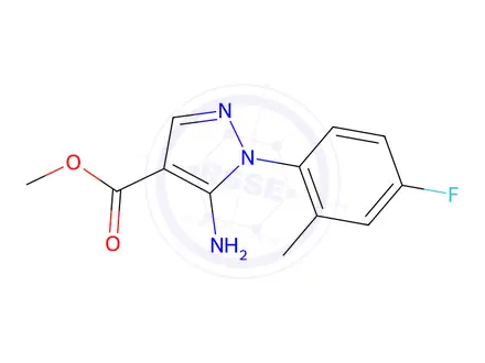 Chemical structure of Methyl 5-amino-1-(4-fluoro-2-methylphenyl)-1H-pyrazole-4-carboxylate