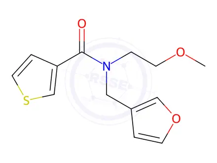 Chemical structure of N-(Furan-3-ylmethyl)-N-(2-methoxyethyl)thiophene-3-carboxamide
