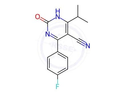 Chemical structure of 6-(4-Fluorophenyl)-1,2-dihydro-4-(1-methylethyl)-2-oxo-5-pyrimidinecarbonitrile