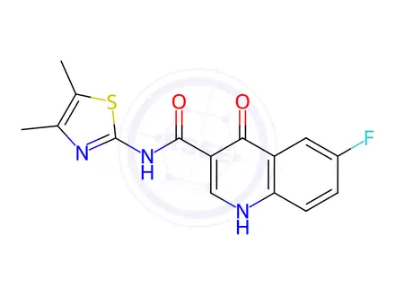 Chemical structure of N-(4,5-Dimethylthiazol-2-yl)-6-fluoro-4-hydroxyquinoline-3-carboxamide