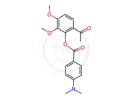 Chemical structure of 4-(Dimethylamino)benzoic Acid 6-Acetyl-2,3-dimethoxyphenyl Ester
