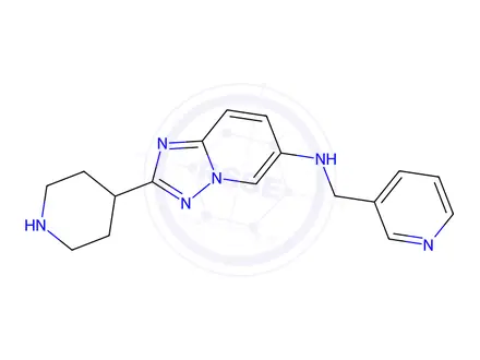Chemical structure of 2-(Piperidin-4-yl)-N-(pyridin-3-ylmethyl)-[1,2,4]triazolo[1,5-a]pyridin-6-amine