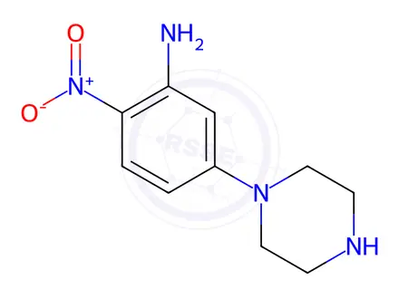 Chemical structure of 2-Nitro-5-(1-piperazinyl)aniline