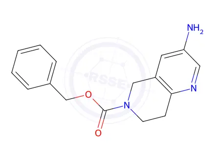 Chemical structure of Benzyl 3-amino-7,8-dihydro-1,6-naphthyridine-6(5H)-carboxylate
