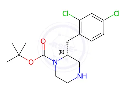 Chemical structure of tert-Butyl (R)-2-(2,4-dichlorobenzyl)piperazine-1-carboxylate