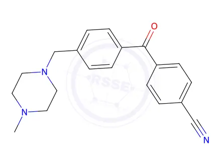Chemical structure of 4-(4-((4-Methylpiperazin-1-yl)methyl)benzoyl)benzonitrile