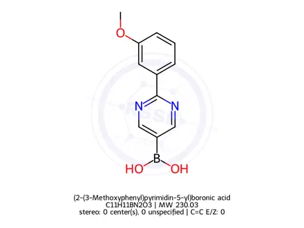 Chemical structure of (2-(3-Methoxyphenyl)pyrimidin-5-yl)boronic acid