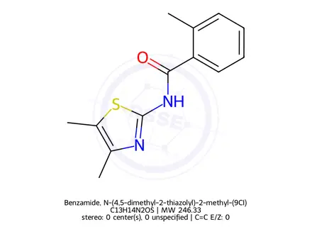 Chemical structure of Benzamide, N-(4,5-dimethyl-2-thiazolyl)-2-methyl-(9CI)