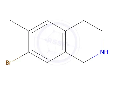 Chemical structure of ISOQUINOLINE, 7-BROMO-1,2,3,4-TETRAHYDRO-6-METHYL-, HYDROCHLORIDE
