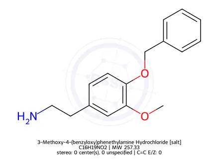 Chemical structure of 3-Methoxy-4-(benzyloxy)phenethylamine Hydrochloride