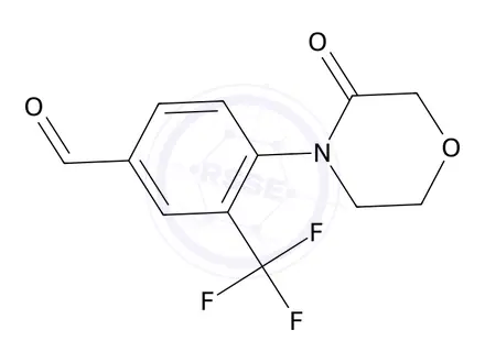 Chemical structure of 4-(3-Oxomorpholino)-3-(trifluoromethyl)benzaldehyde