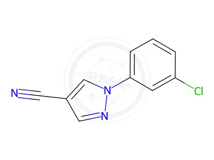 Chemical structure of 1-(3-chlorophenyl)-1H-pyrazole-4-carbonitrile
