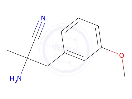 Chemical structure of 2-Amino-3-(3-methoxyphenyl)-2-methylpropanenitrile