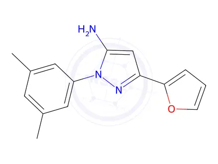 Chemical structure of 1-(3,5-dimethylphenyl)-3-(2-furyl)-1H-pyrazol-5-amine