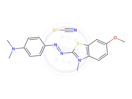 Chemical structure of 2-[[4-(dimethylamino)phenyl]azo]-6-methoxy-3-methylbenzothiazolium thiocyanate